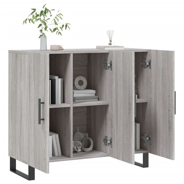 vidaXL Sideboard Grau Sonoma 90x34x80 cm Holzwerkstoff