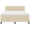 vidaXL Boxspringbett mit Matratze mit LED Creme 140 x 190 cm Stoff
