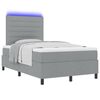 vidaXL Boxspringbett mit Matratze mit LED Hellgrau 120 x 190 cm Stoff