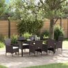 vidaXL Garten Essgruppe mit Kissen 7 pcs Braun Poly-Rattan