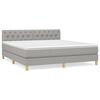 vidaXL Boxspringbett mit Matratze Hellgrau 160x200 cm Stoff
