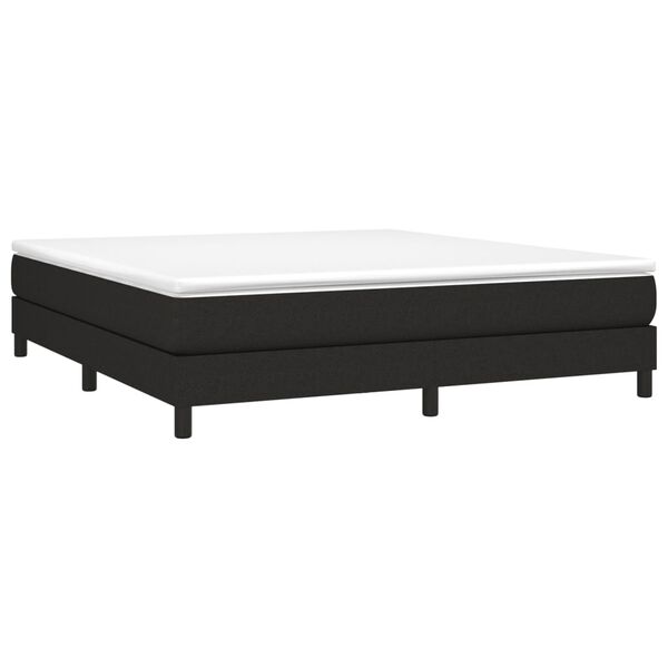 vidaXL Boxspringbett mit Matratze Schwarz 180x200 cm Stoff