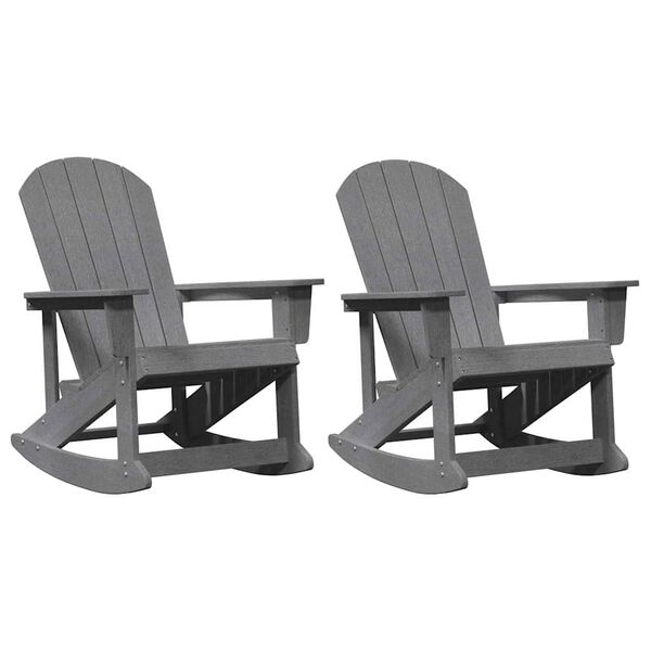 vidaXL Adirondack Schaukelstühle 2 pcs Hellgrau HDPE