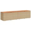 vidaXL Gartentruhe Beige 220x50x54 cm Poly Rattan Akazienholz
