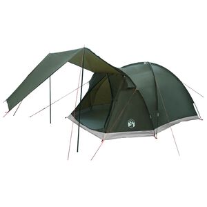 vidaXL H&uuml;tten-Zelt mit Dach Armeegr&uuml;n 4-Personen Polyester und Stahl