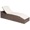 vidaXL Sonnenliege mit Polsterauflage Poly Rattan Braun