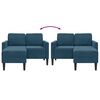 vidaXL 2-Sitzer-Sofa mit Chaiselongue L-Form Blau 125 cm Samt