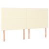 vidaXL Kopfteil Creme 200x5x118/128 cm Kunstleder