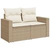vidaXL 9-tlg. Garten-Sofagarnitur mit Kissen Beige Poly Rattan