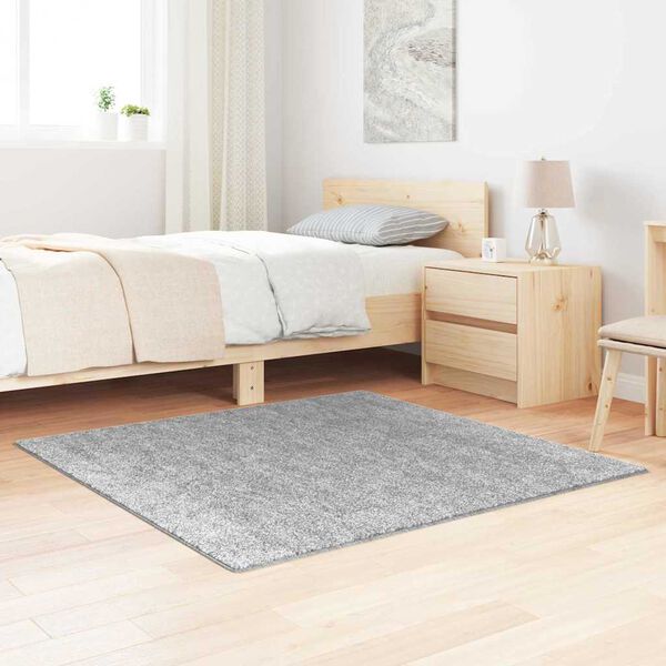 vidaXL Anti-Rutsch Shaggy Teppich Grau 120 x 120 cm PP
