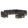 vidaXL Gartensofa-set 13 Stk. Grau und Dunkelgrau Poly-Rattan