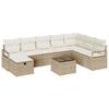 vidaXL Sofa Set 9 stk. 8-Sitzanzahl Beige und Creme Poly-Rattan