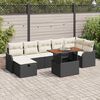 vidaXL Garten-Sofa-Set mit Speicher 8 pcs Schwarz Poly Rattan