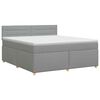 vidaXL Boxspringbett mit Matratze Hellgrau 140 x 190 cm Stoff