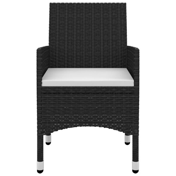 vidaXL 3-tlg. Garten-Essgruppe mit Auflagen Poly Rattan und Glas