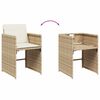 vidaXL 9-tlg. Garten-Essgruppe mit Kissen Beige Poly Rattan