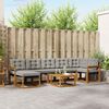 vidaXL Outdoor-Sofagarnitur mit Kissen 8 pcs Nat&uuml;rlich und Hellgrau