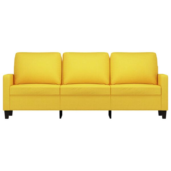 vidaXL 3-Sitzer-Sofa Hellgelb 180 cm Stoff
