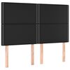vidaXL LED Kopfteil Schwarz 144x5x118/128 cm Kunstleder