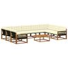 vidaXL Outdoor-Sofagarnitur 10 Stk. Natur und Creme