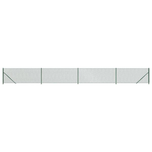vidaXL Maschendrahtzaun mit Bodenflansch Grün 0,8x10 m