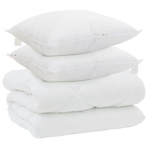 vidaXL Winterbettdecke mit Kissen 3 Stk. Wei&szlig; Mikrofaser
