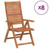 vidaXL 8 St&uuml;ck verstellbare Klappst&uuml;hle, 56 x 72 x 107 cm, Massivholz Akazie