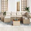 vidaXL Garten-Sofa-Set 7 pcs Beige und Wei&szlig;