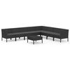 vidaXL 9-tlg. Garten-Lounge-Set mit Auflagen Poly Rattan Schwarz
