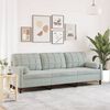 vidaXL Sofa 3-Sitzer mit Zierkissen Hellgrau 210 cm Samt