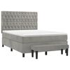 vidaXL Boxspringbett mit Matratze Hellgrau 140x200 cm Samt