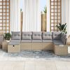 vidaXL Gartensofa-set mit Kissen 7 pcs Beige Poly-Rattan