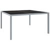 vidaXL Gartentisch 130x130x72 cm Grau Stahl und Glas
