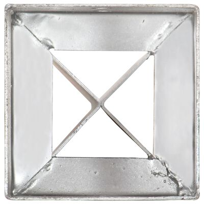 vidaXL Erdspieße 2 Stk. Silbern 12×12×89 cm Verzinkter Stahl