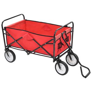 vidaXL Klappbarer Handwagen Stahl Rot