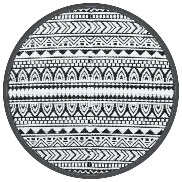 vidaXL Outdoor-Teppich ARAKIL Schwarz &Oslash;120 cm PP