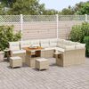 vidaXL Gartensofa-set mit Kissen 12 pcs Beige und Creme Poly-Rattan