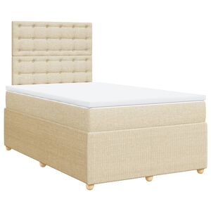 vidaXL Boxspringbett mit Matratze Creme 120x200 cm Stoff
