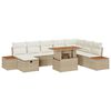 vidaXL Sofa Set mit Kissen mit Speicher 9 pcs Beige Poly-Rattan