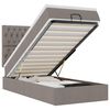 vidaXL Ottoman-Bett mit Matratze & LEDs Taupe 90x190 cm Stoff