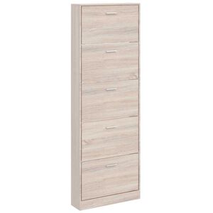 vidaXL Schuhschrank mit 5 Schuhkippern Holz Eichen-Optik