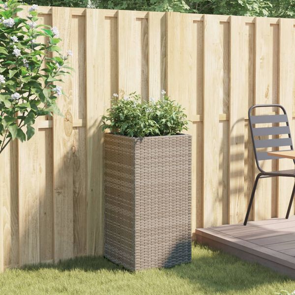 vidaXL Pflanzk&uuml;bel Grau 40x40x80 cm Poly Rattan