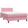 vidaXL Boxspringbett mit Matratze & LED Rosa 120x220 cm Samt