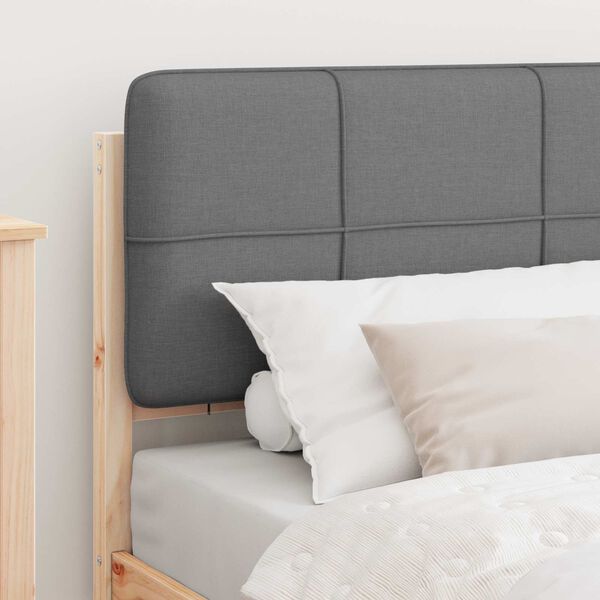 vidaXL Bettgestell mit gepolstertem Kopfteil Hellgrau 100 x 200 cm