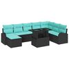 vidaXL Gartensofa-set 9 stk. Schwarz Poly Rattan