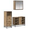 vidaXL Badezimmerm&ouml;bel-Set mit Regal 3 pcs Artisan-Eiche Holzwerkstoff