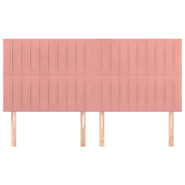 vidaXL Kopfteil Rosa 160 x 5 x 118/128 cm Samt
