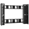 vidaXL 10-tlg. TV-Schrank-Set Hochglanz-Grau Holzwerkstoff