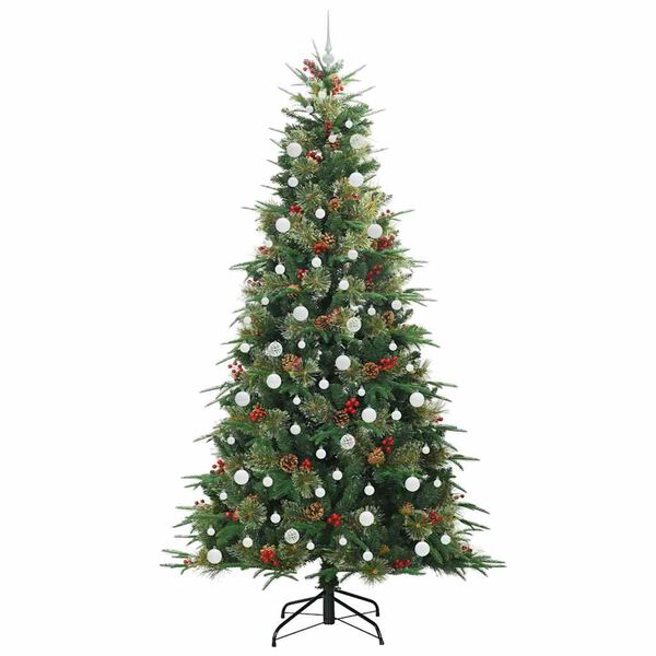 vidaXL K&uuml;nstlicher klappbarer Weihnachtsbaum Gr&uuml;n 240 cm PE und PVC