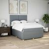 vidaXL Boxspringbett mit Matratze Hellgrau 160x200 cm Stoff